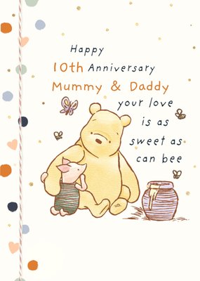 Disney Winnie The Pooh Mummy & Daddy Anniversary Card