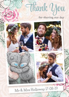 Me To You Tatty Teddy Thank you for sharing our day photo upload Wedding card