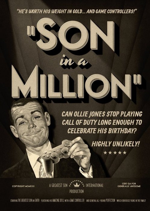 Film Noir Son In A Million Card