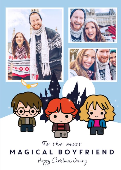 Harry Potter Cartoon To The Most Magical Boyfriend Photo Upload Christmas Card