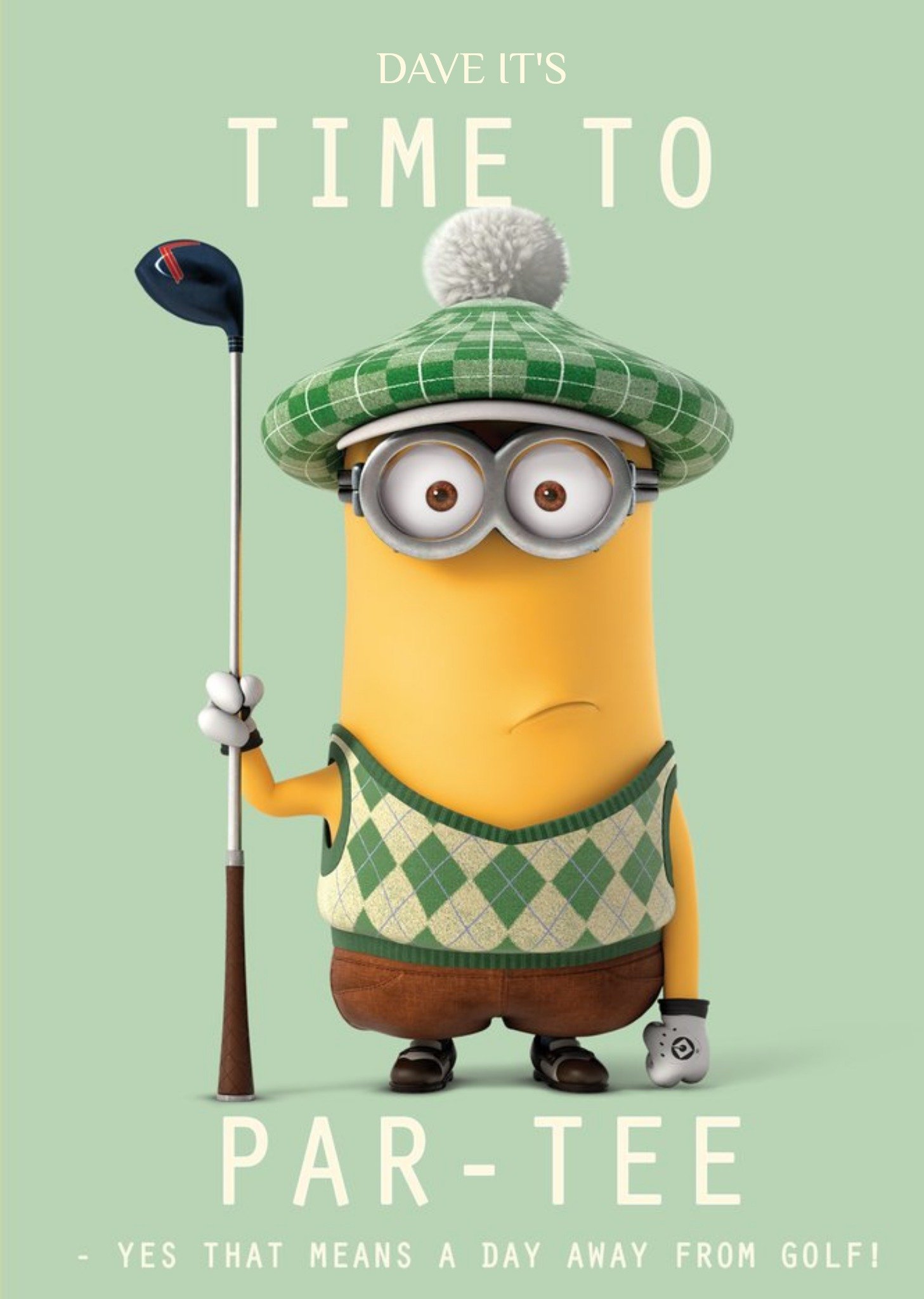Despicable Me Funny Birthday Cards - Minions - Golf