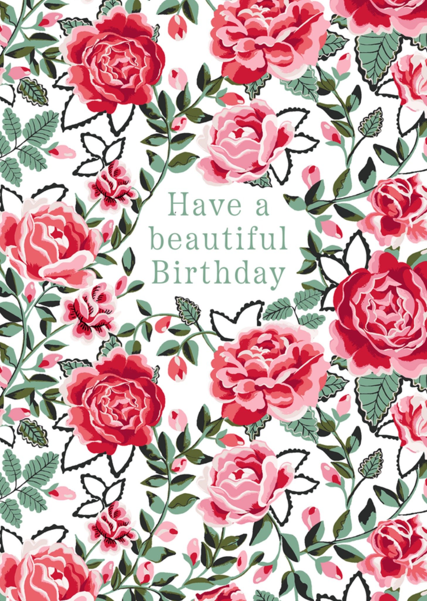 Have A Beautiful Birthday Floral Illustrated Cath Kidston Card