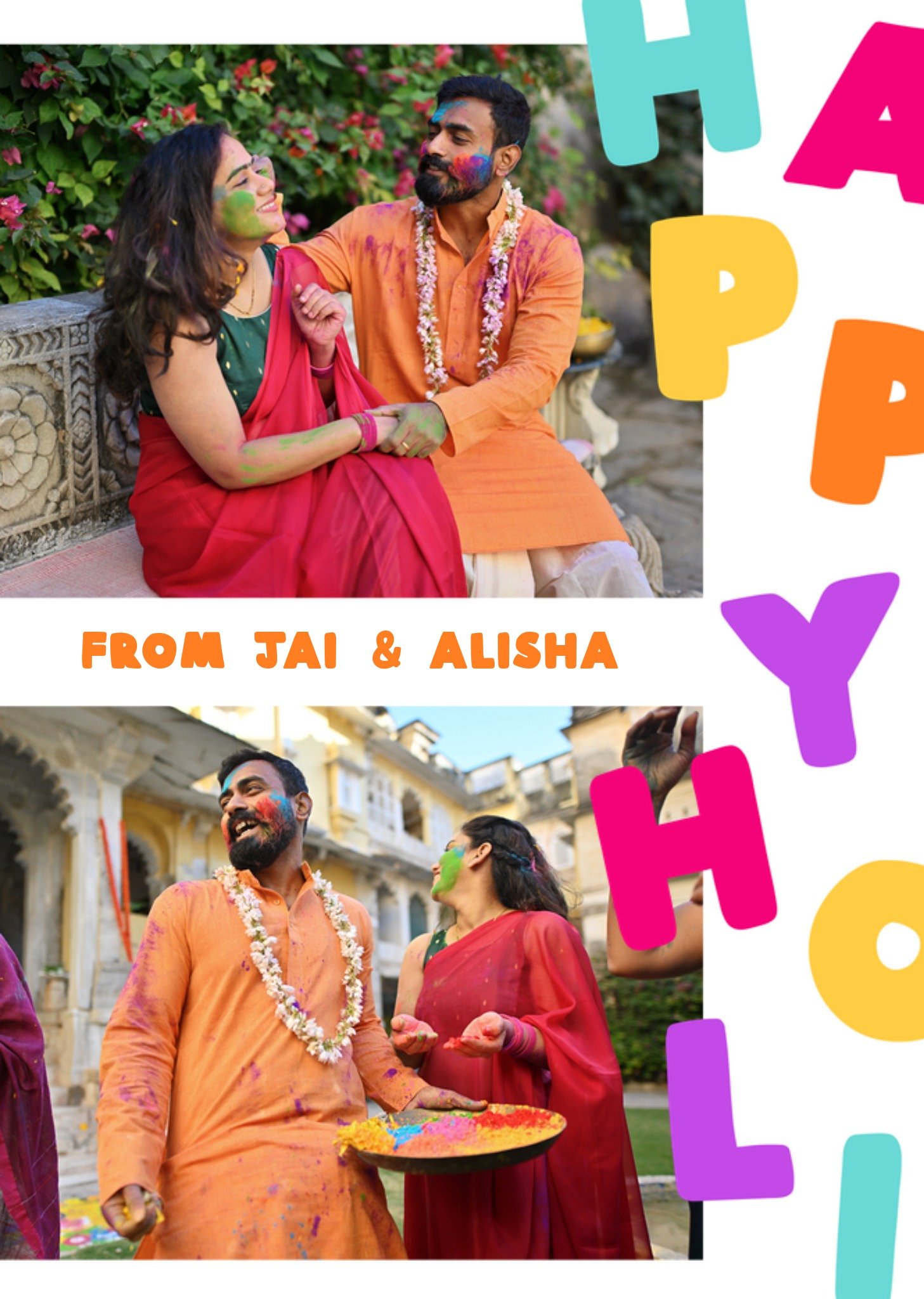 Moonpig Happy Holi Photo Upload Card