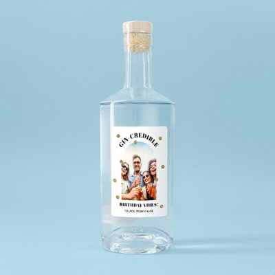 Personalised Photo Gin-Credible Birthday Gin 70cl