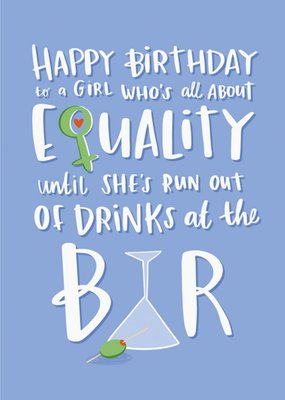 Lucy Maggie All About Equality Funny Birthday Card