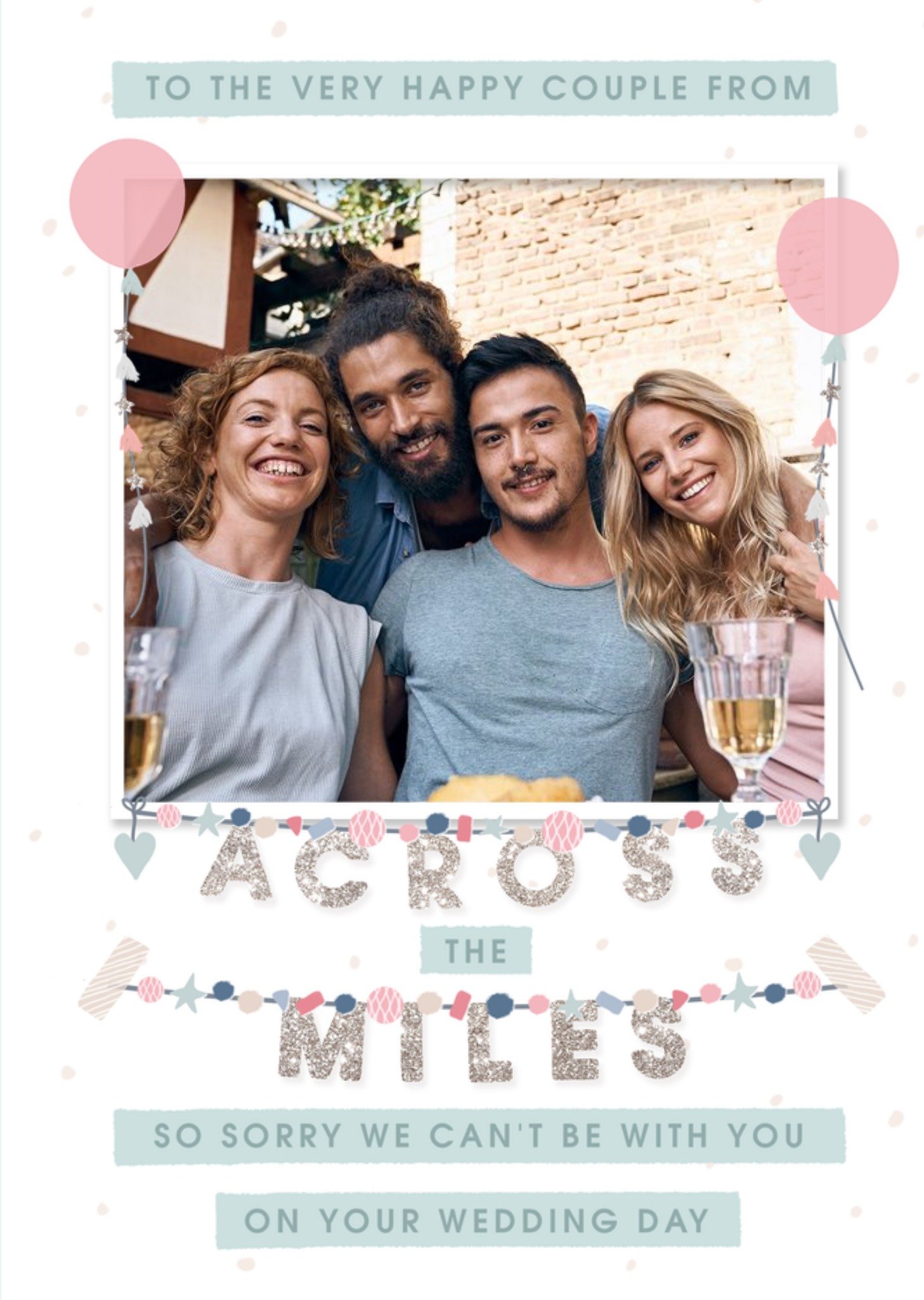 Moonpig Across The Miles Photo Upload Wedding Card