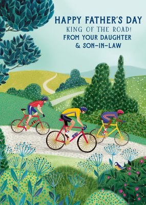 King Of The Road Cycling Illustrated Father's Day  Card