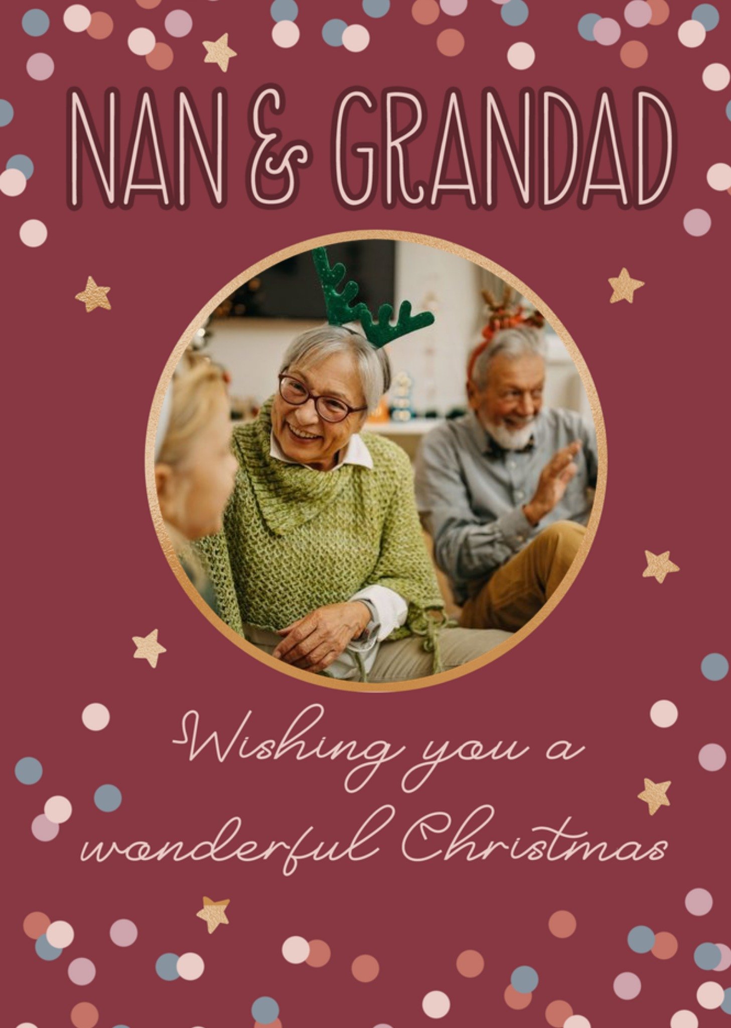 Moonpig Photo Upload Nan & Grandad Christmas Card