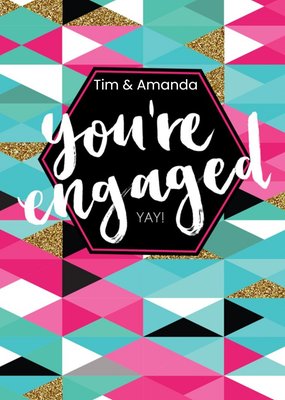 Graphic Print Personalised Engagement Card