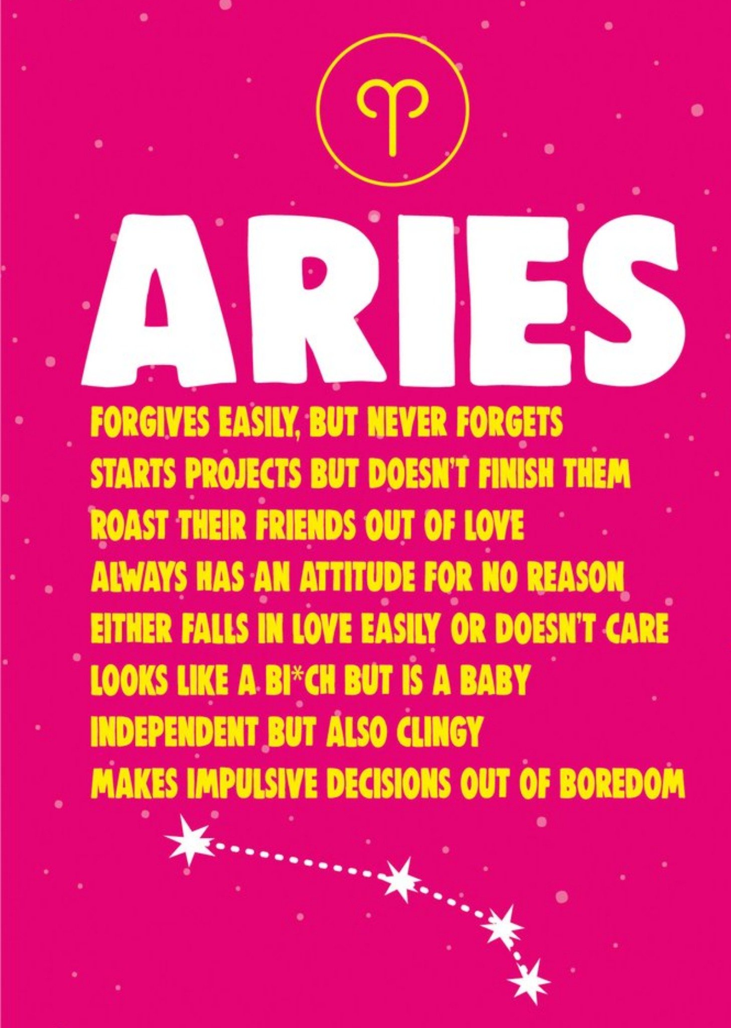 Moonpig Cheeky Chops Aries Star Sign Birthday Card