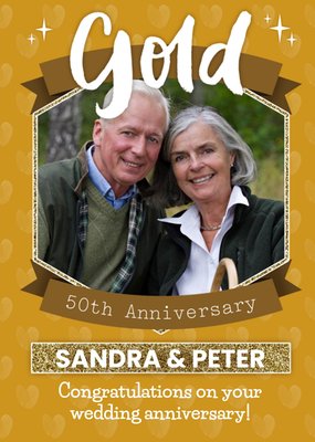 Gold 50Th Anniversary Card