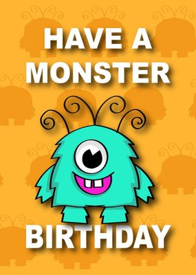 Roshah Designs Cartoon Monster Colourful Kids Birthday Card