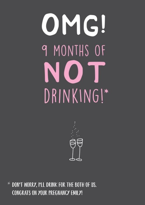 Funny Not Drinking Pregnancy Card