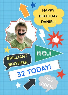 Personalised Number One Happy Birthday Brother Card