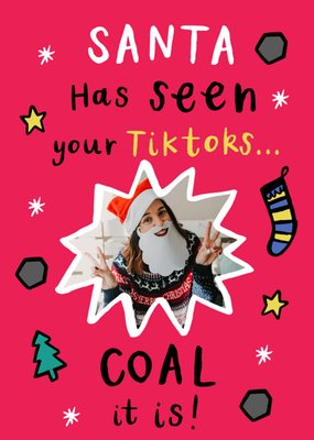 Coal It Is Photo Upload Santa Christmas Card