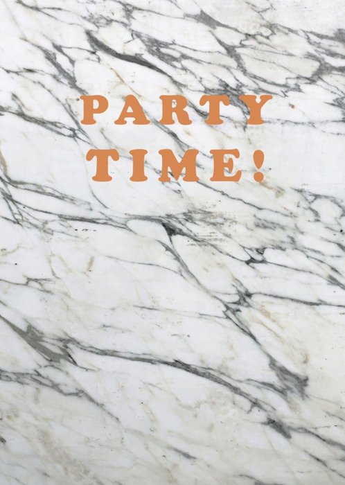 Modern Marble Effect Party Time Card