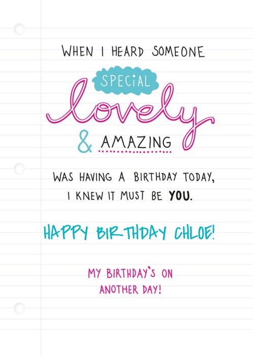 Lovely & Amazing Personalised Birthday Card