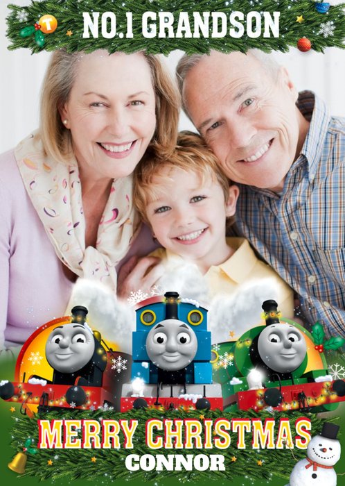 Thomas And Friends No 1 Grandson Christmas Photo Upload Card