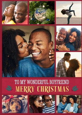 Wonderful Boyfriend Multiple Photo Upload Christmas Card