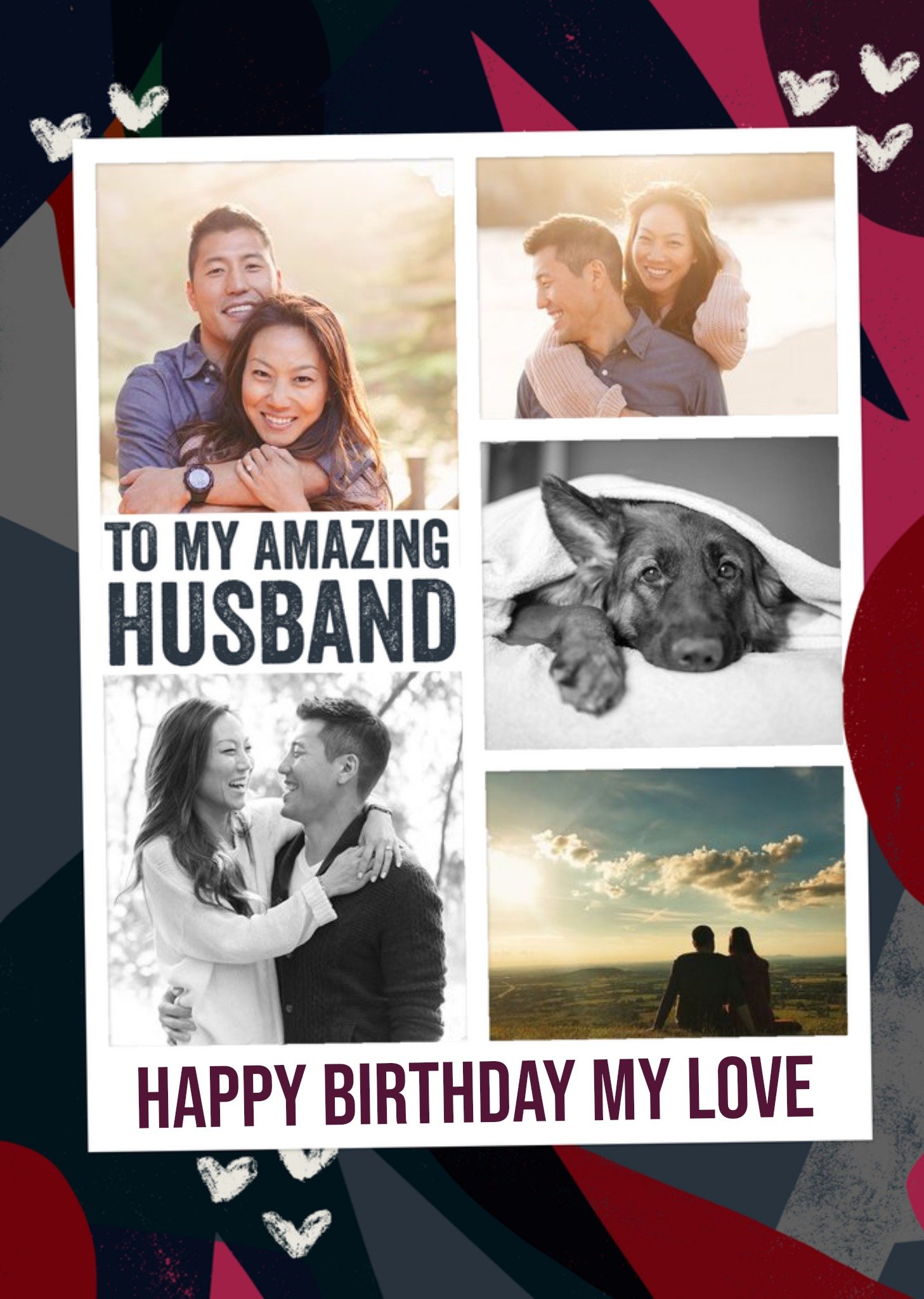 Moonpig Graphic Tropical Husband Photo Upload To My Amazing Husband Birthday Card