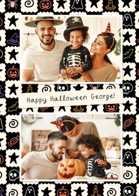 Ghosts Witches And Bats Photo Upload Halloween Card