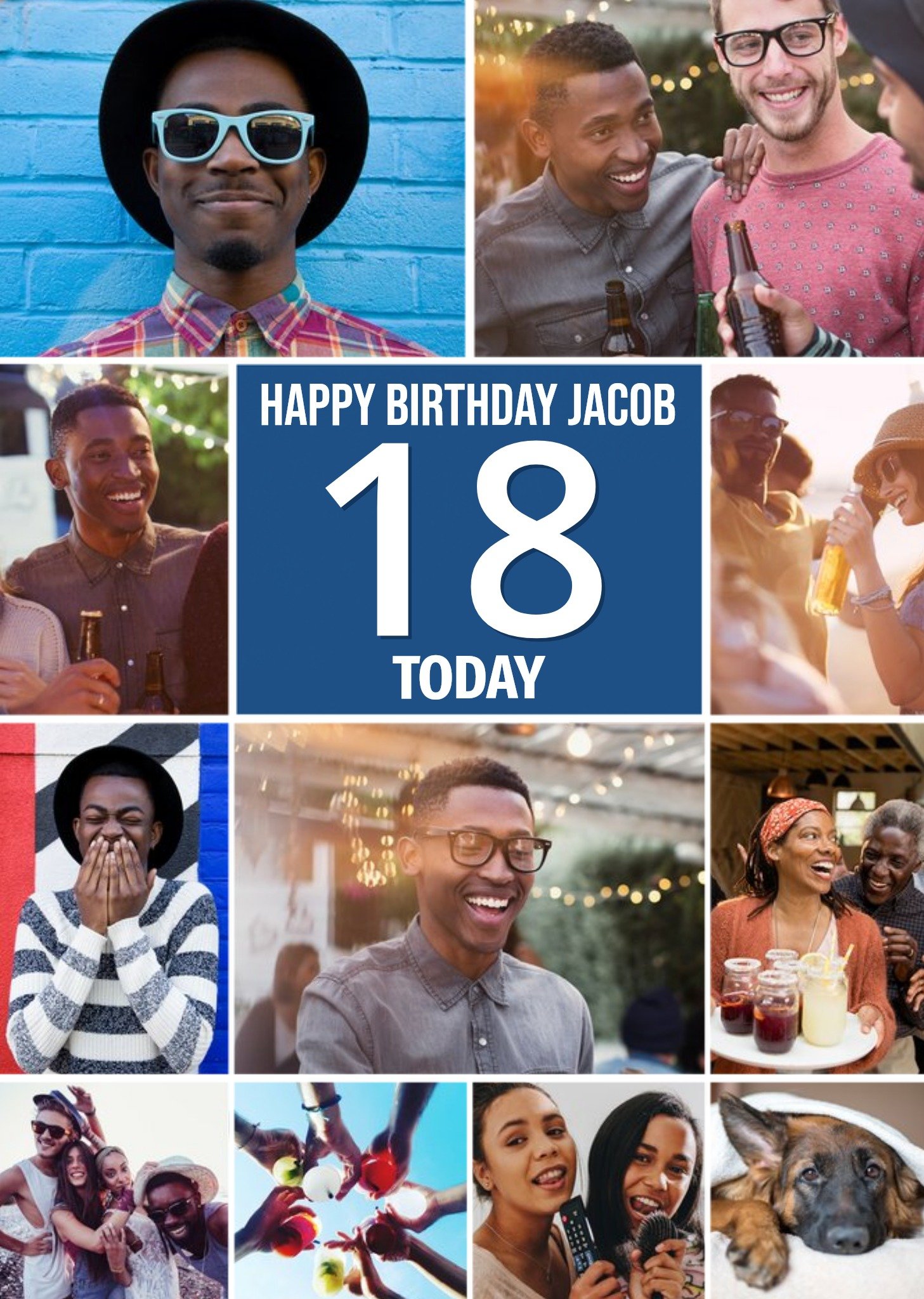 Moonpig Multiple Photo Upload Happy 18th Birthday Card