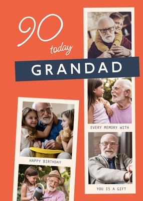 90 Today Grandad Photo Upload Birthday Card