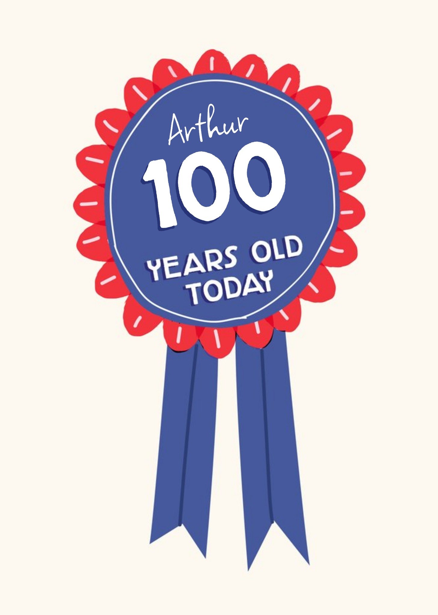 Moonpig World's Best Human Rosette Personalised 100th Birthday Card
