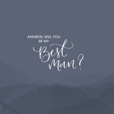 Dark Grey Hills Personalised Will You Be My Best Man Card