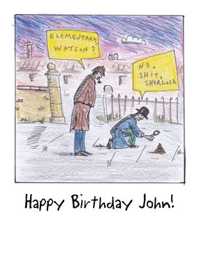 Cartoon Sherlock Personalised Birthday Card