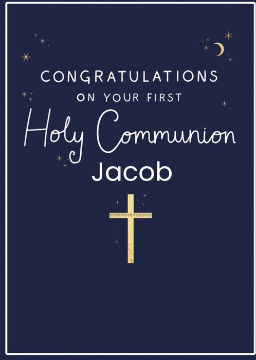 Clintons Simple Typographic Customisable First Holy Communion Card