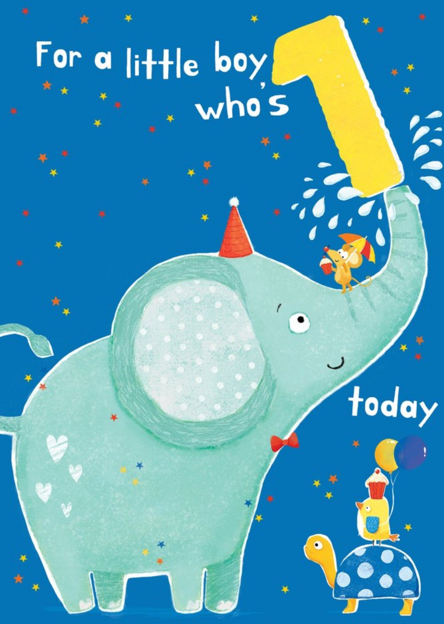 Moonpig Cute Elephant For A Little Boy Who's One Today Birthday Card