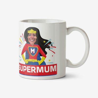 Typographic The Amazing Adventures of Supermum Photo Upload Mug