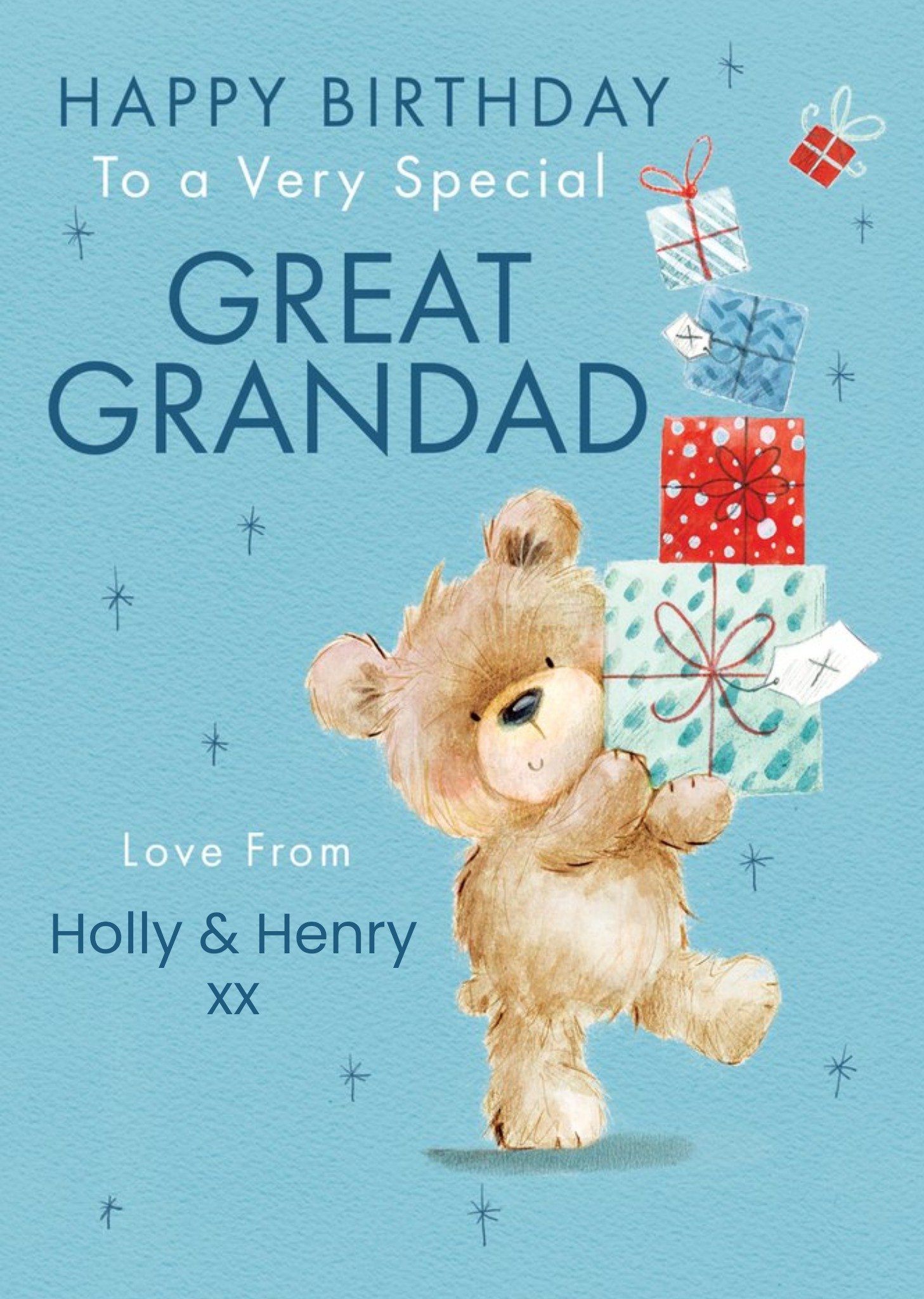 Moonpig Clintons Illustrated Teddy Bear Happy Birthday To A Very Special Great Gandad Card