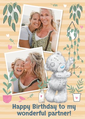 Tatty Teddy Plant Theme Birthday Photo Upload Card