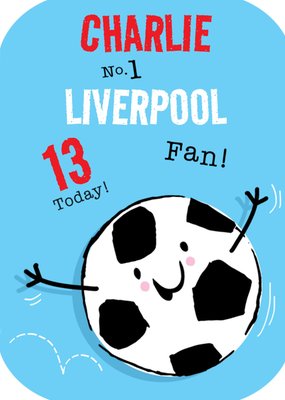 Number 1 Football Fan 13 Today Birthday Card