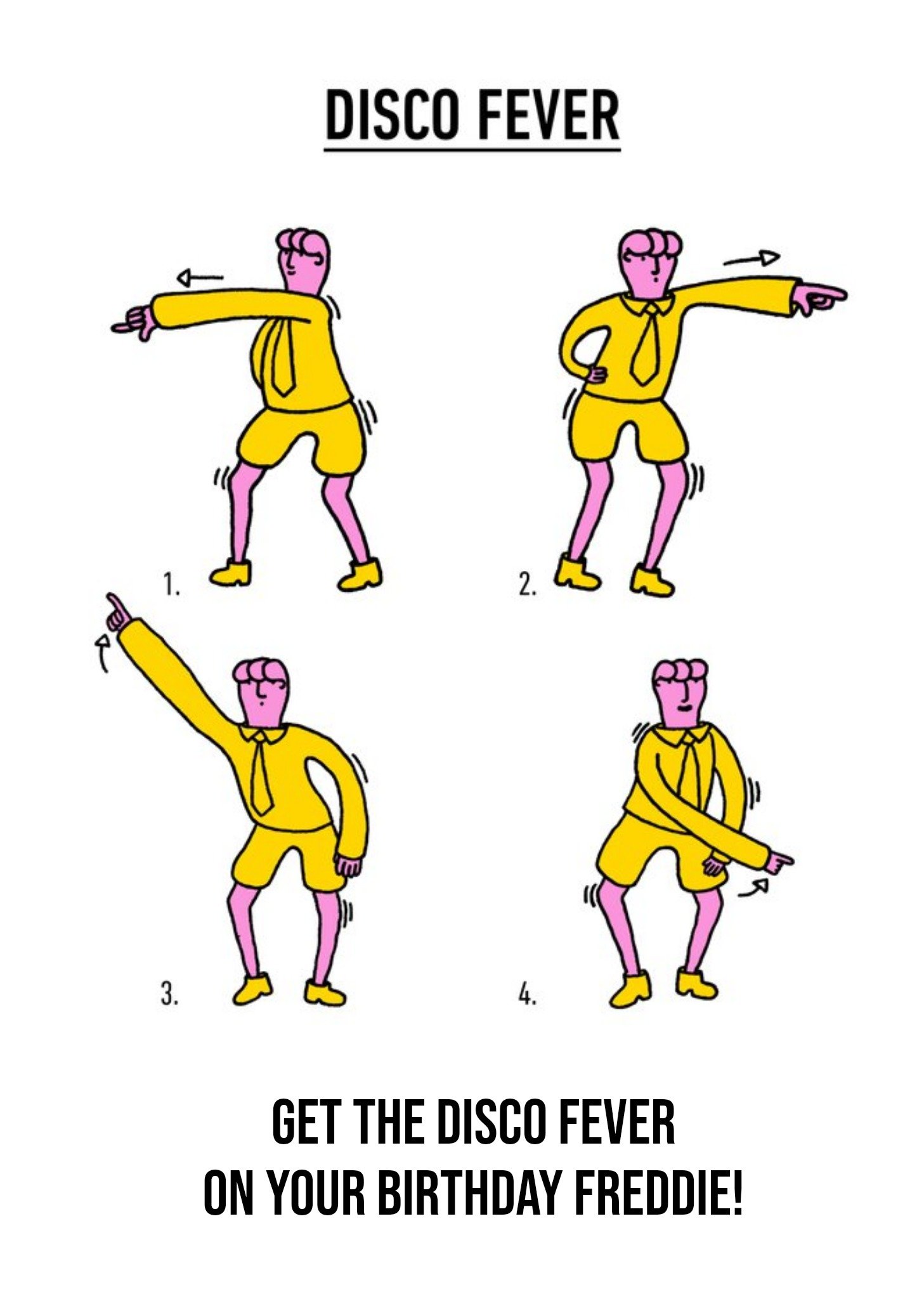 Moonpig Video Game Dance Moves Disco Fever Birthday Card