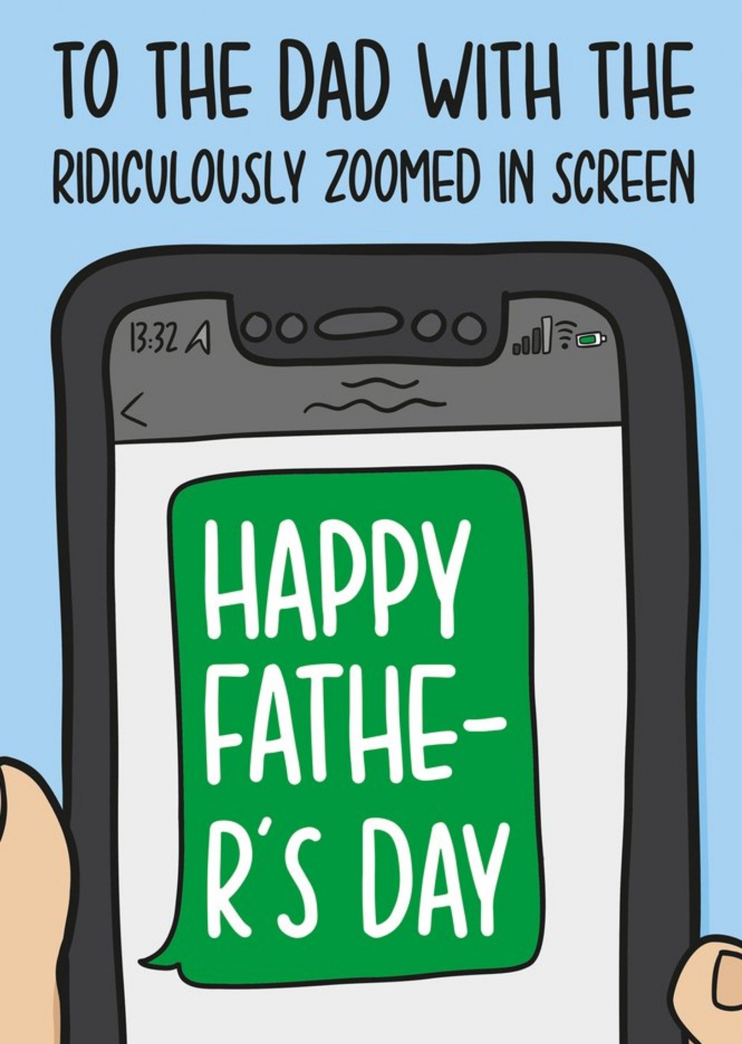 Moonpig Funny Tech Smart Phone Big Text Joke Father's Day Card