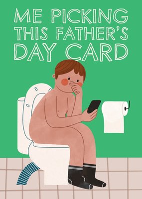 Cheeky Toilet Humour Illustrated Father's Day Card