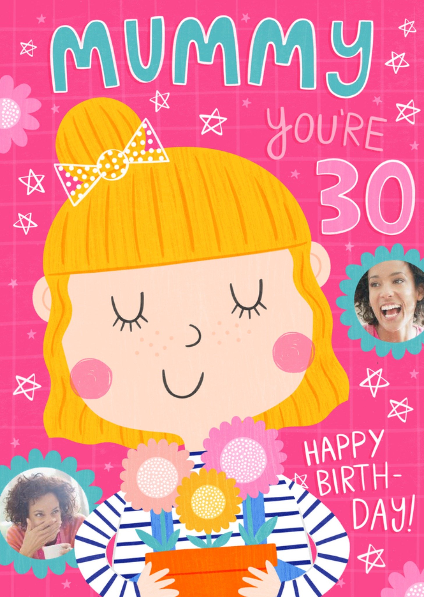 Moonpig Cute Illustration Mummy You're 30 Photo Upload Birthday Card