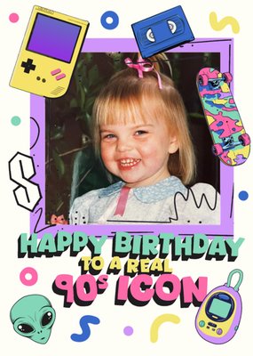 A Real 90s Icon Photo Upload Birthday Card