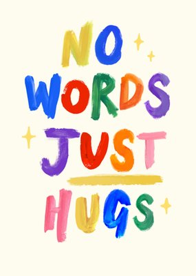 No Words Just Hugs Handlettered Card