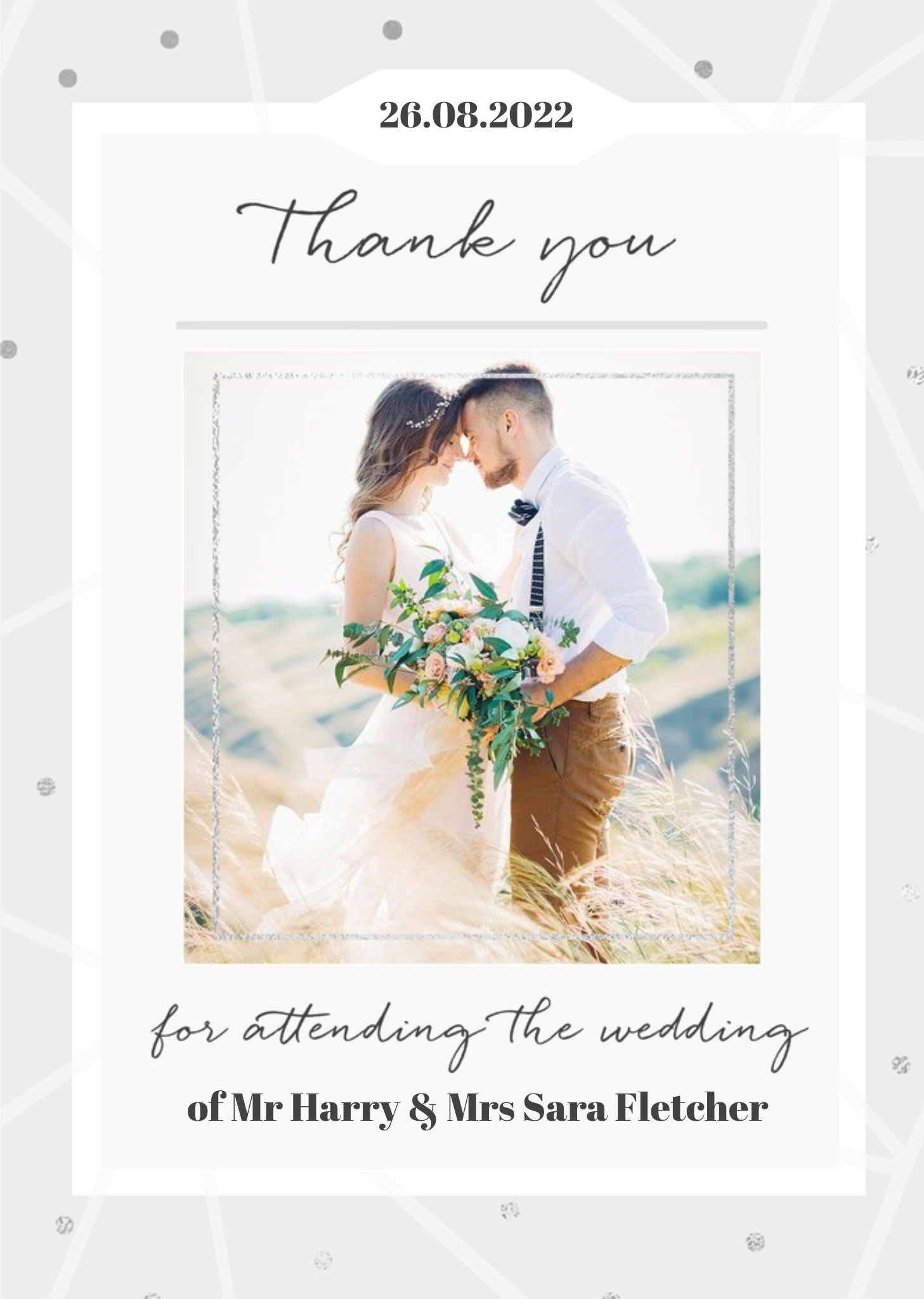 Moonpig Wedding Thank You Photo Upload Card