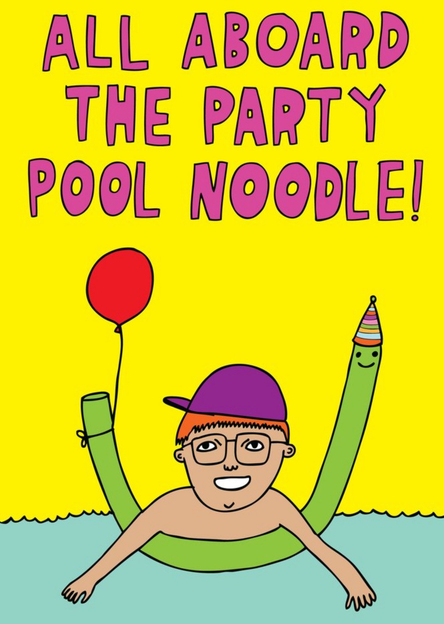 Moonpig All Aboard The Party Pool Noodle Birthday Card