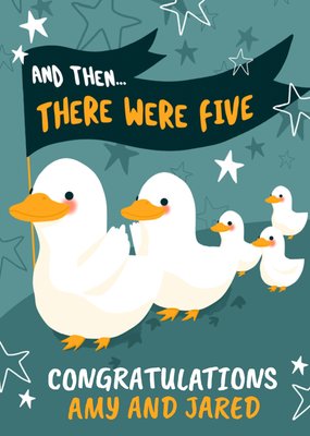 And Then There Were Five New Baby Card