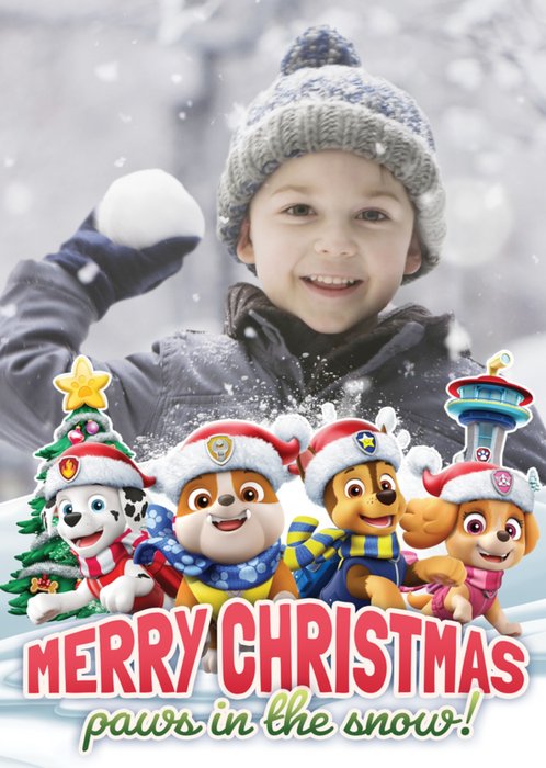 Paw Patrol Photo Upload Merry Christmas Card