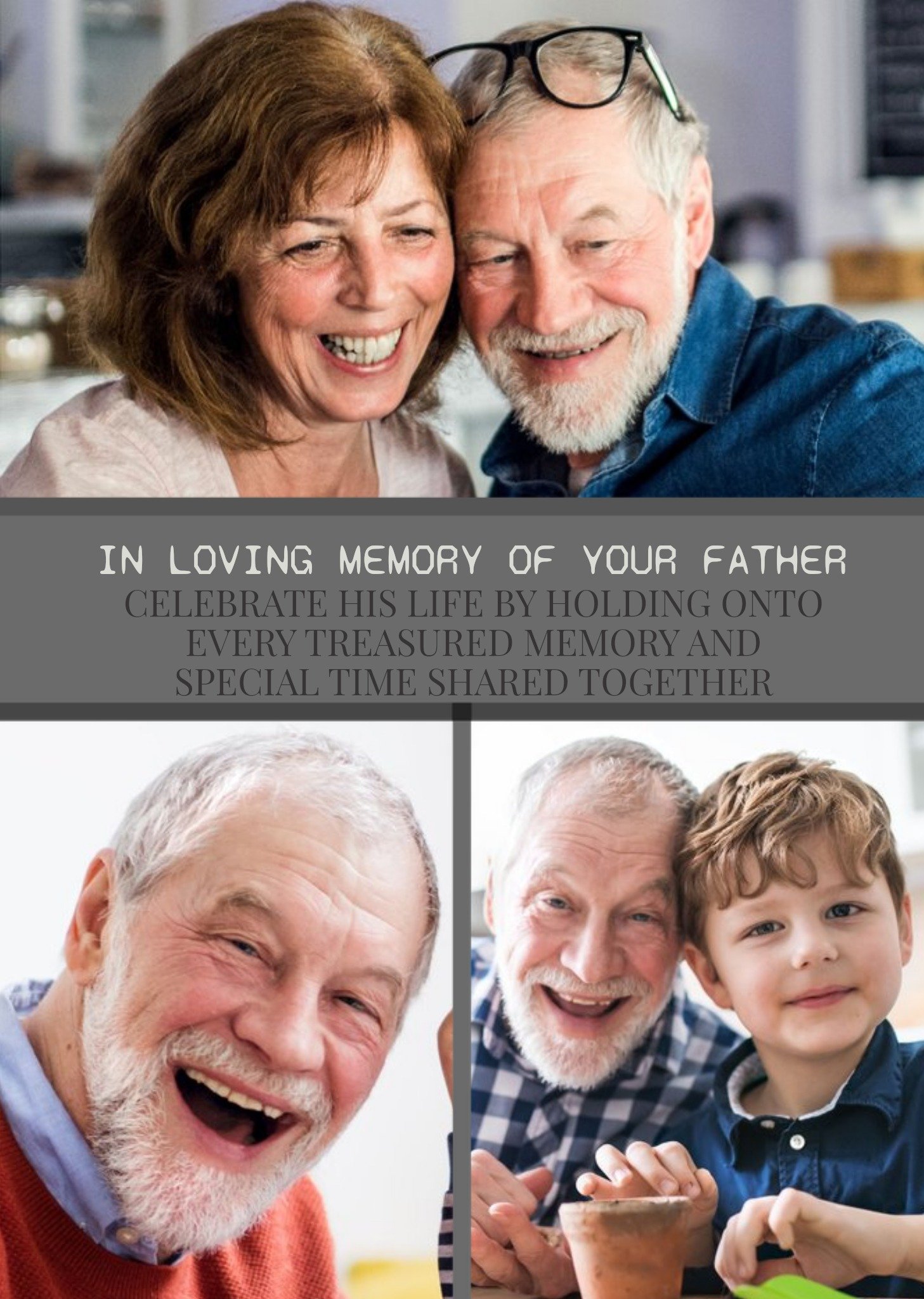 Moonpig Modern Photo Upload In Loving Memory Of Your Father Thinking Of You Card