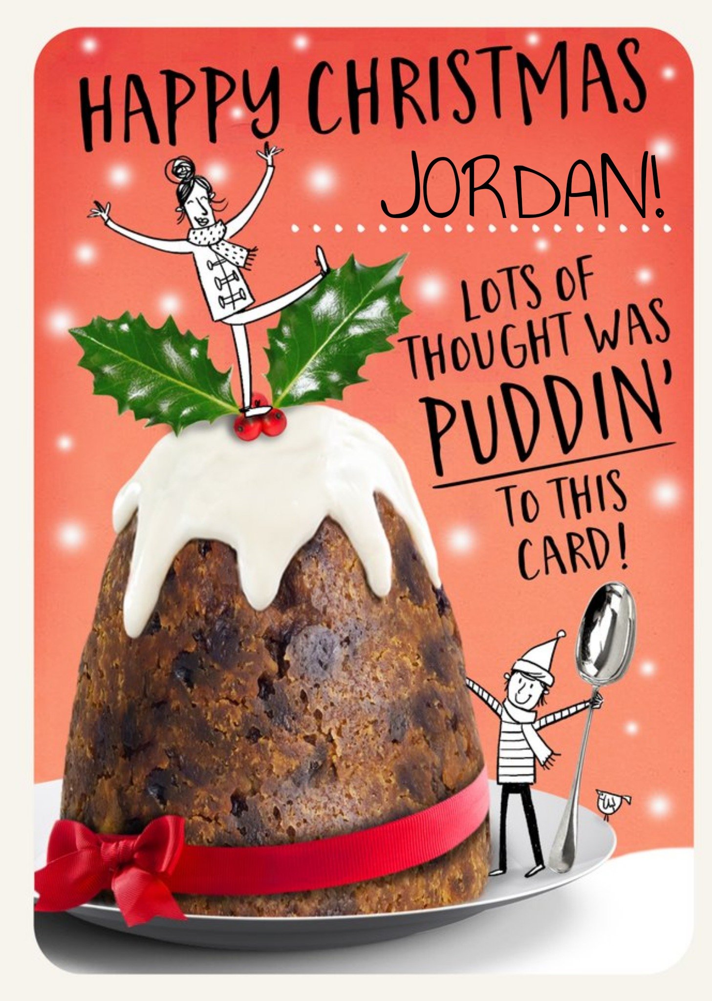Moonpig Funny Humour Quote Christmas Pudding Christmas Card