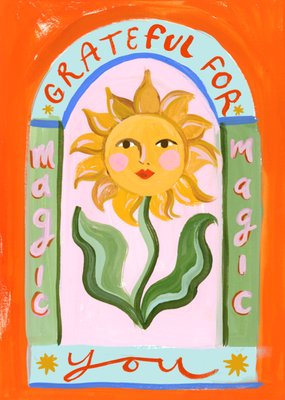 Eleanor Bowmer Grateful For You Illustrated Sunflower Card