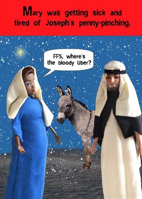 Funny Mary and Joseph Christmas Card